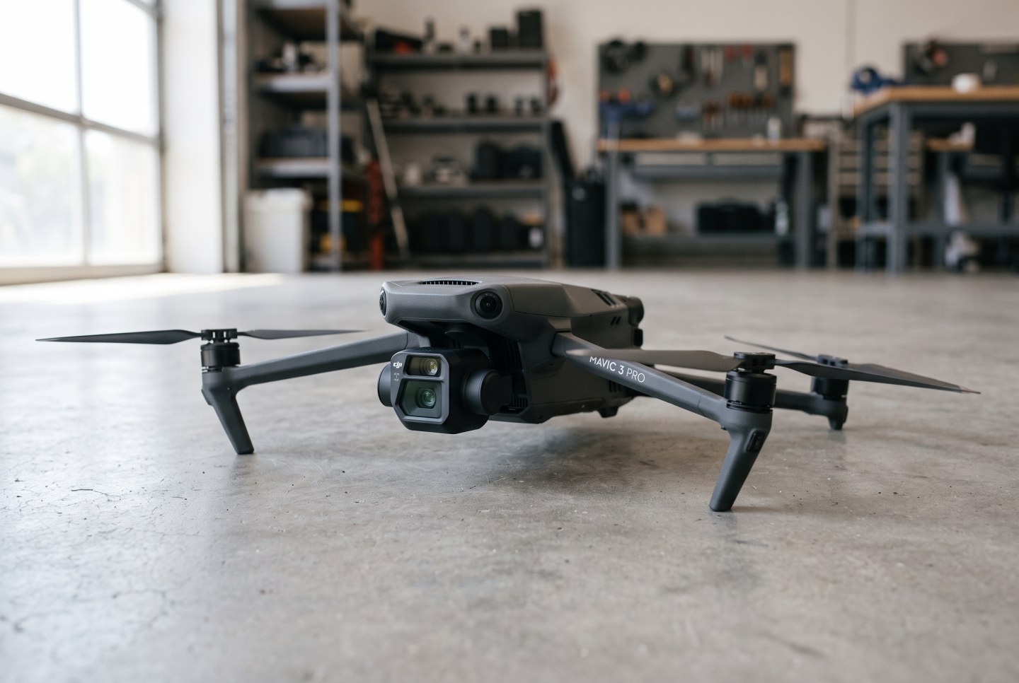 ภาพประกอบจำลองด้วยคอมพิวเตอร์แสดงโดรน DJI Mavic 3 Pro แบบ 3 เลนส์ ไม่ใช่ภาพสินค้าจริงสำหรับการขาย